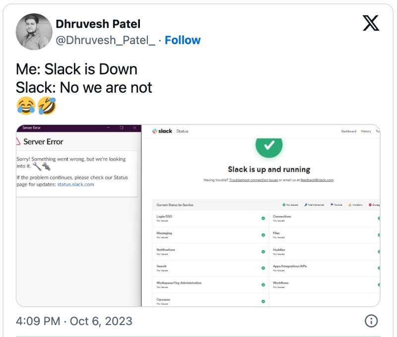 Ứng dụng Slack gặp sự cố